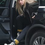 Madelyn Cline in a Black Leggings Was Seen Out in New York City 10/14/2025