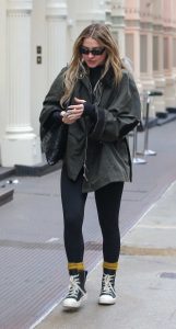 Madelyn Cline in a Black Leggings