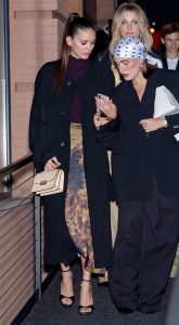 Nina Dobrev in a Black Coat