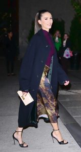 Nina Dobrev in a Black Coat