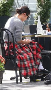 Olivia Rodrigo in a Plaid Skirt