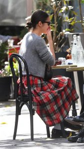 Olivia Rodrigo in a Plaid Skirt