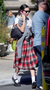 Olivia Rodrigo in a Plaid Skirt