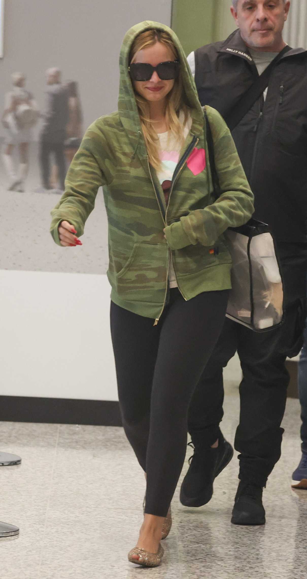 Addison Rae in a Camo Hoodie