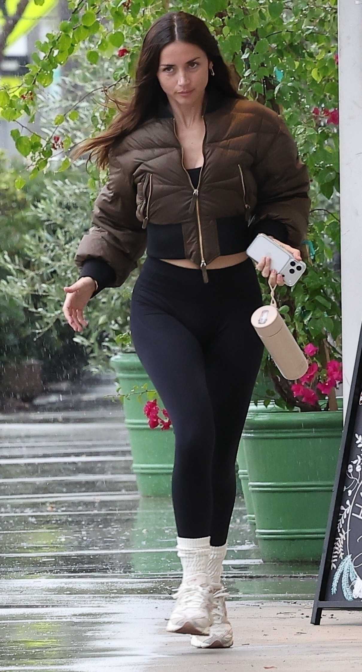 Ana de Armas in a Brown Jacket