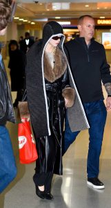 Anya Taylor-Joy in a Black Leather Coat