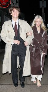 Anya Taylor-Joy in a Brown Leather Coat