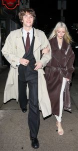 Anya Taylor-Joy in a Brown Leather Coat