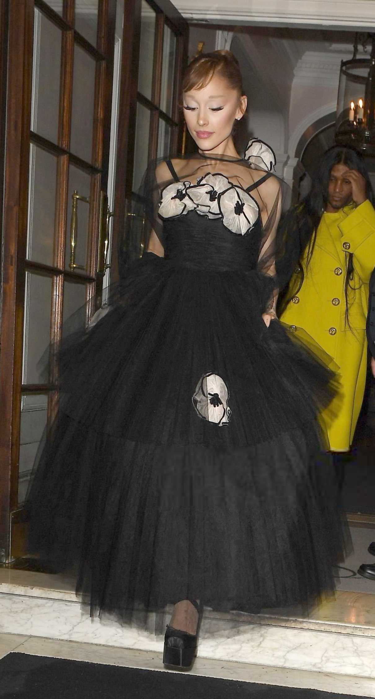 Ariana Grande in a Black Dres