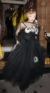 Ariana Grande in a Black Dress