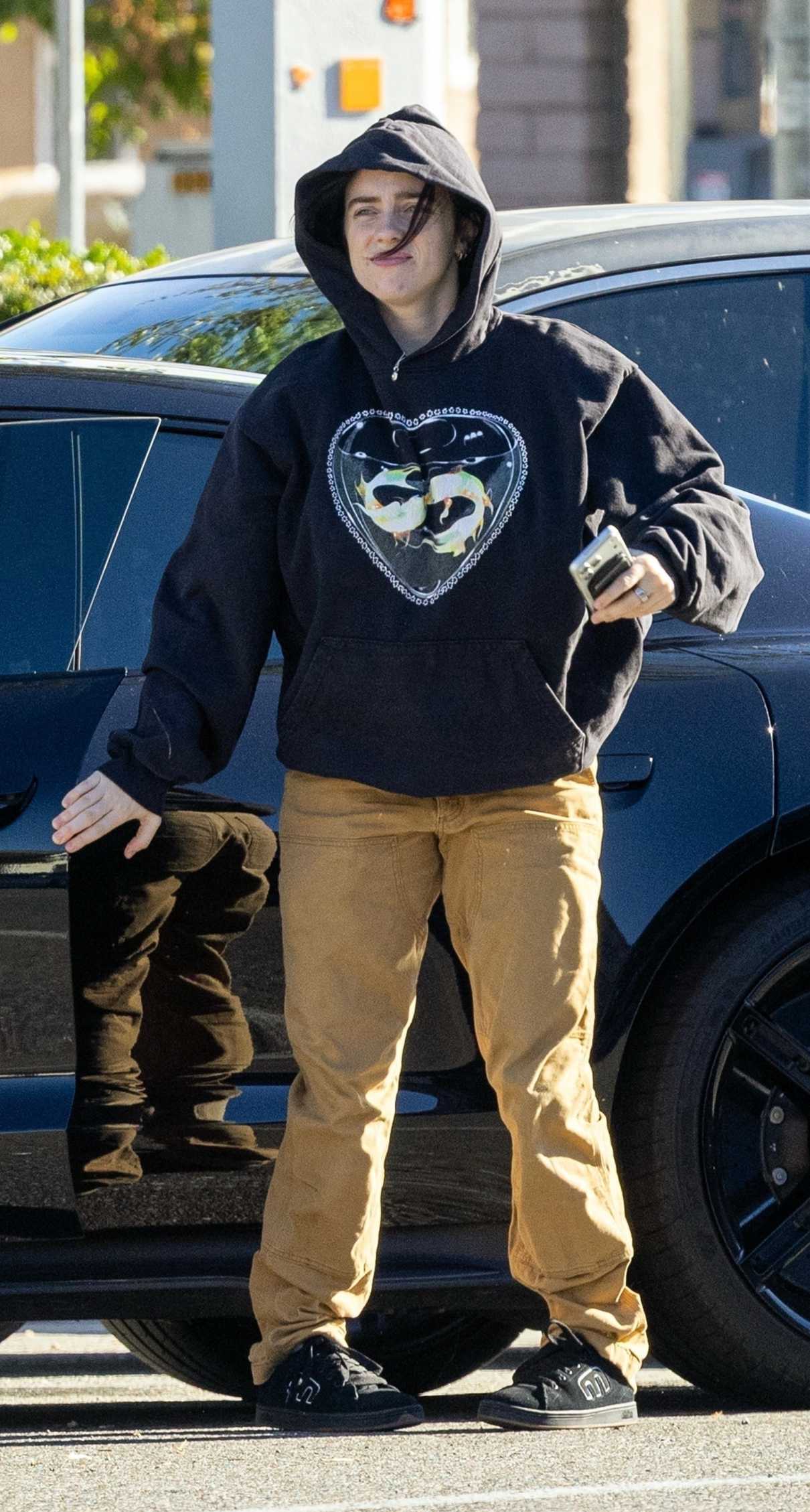 Billie Eilish in a Black Hoodie