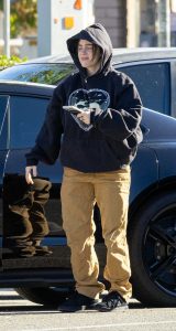 Billie Eilish in a Black Hoodie