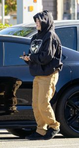 Billie Eilish in a Black Hoodie