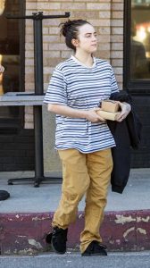 Billie Eilish in a Striped T-Shirt