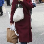 Caylee Cowan in a Burgundy Coat Was Seen Out at the Farmers Market in Los Angeles 11/16/2025