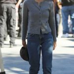 Caylee Cowan in a Grey Cardigan Was Seen Out in Los Angeles 11/26/2025