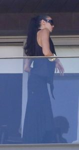 Dua Lipa in a Black Ensemble