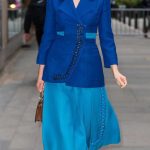 Elizabeth Olsen in a Blue Blazer Was Seen Outside the Today Show Studio in New York City 11/12/2025