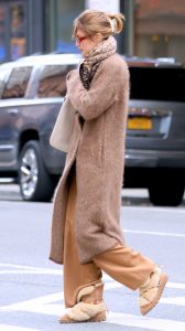 Gigi Hadid in a Tan Coat