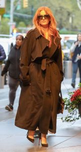 Isla Fisher in a Black Coat