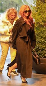 Isla Fisher in a Black Coat