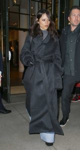 Jenna Ortega in a Black Coat