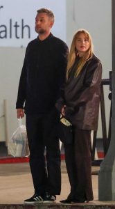 Jennifer Lawrence in a Brown Leather Blazer