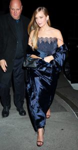 Jennifer Lawrence in a Navy Dress