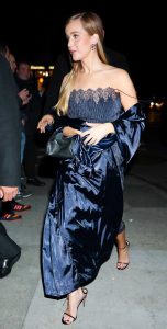 Jennifer Lawrence in a Navy Dress