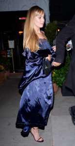 Jennifer Lawrence in a Navy Dress