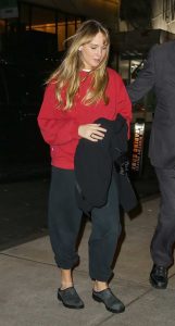 Jennifer Lawrence in a Red Sweatshirt