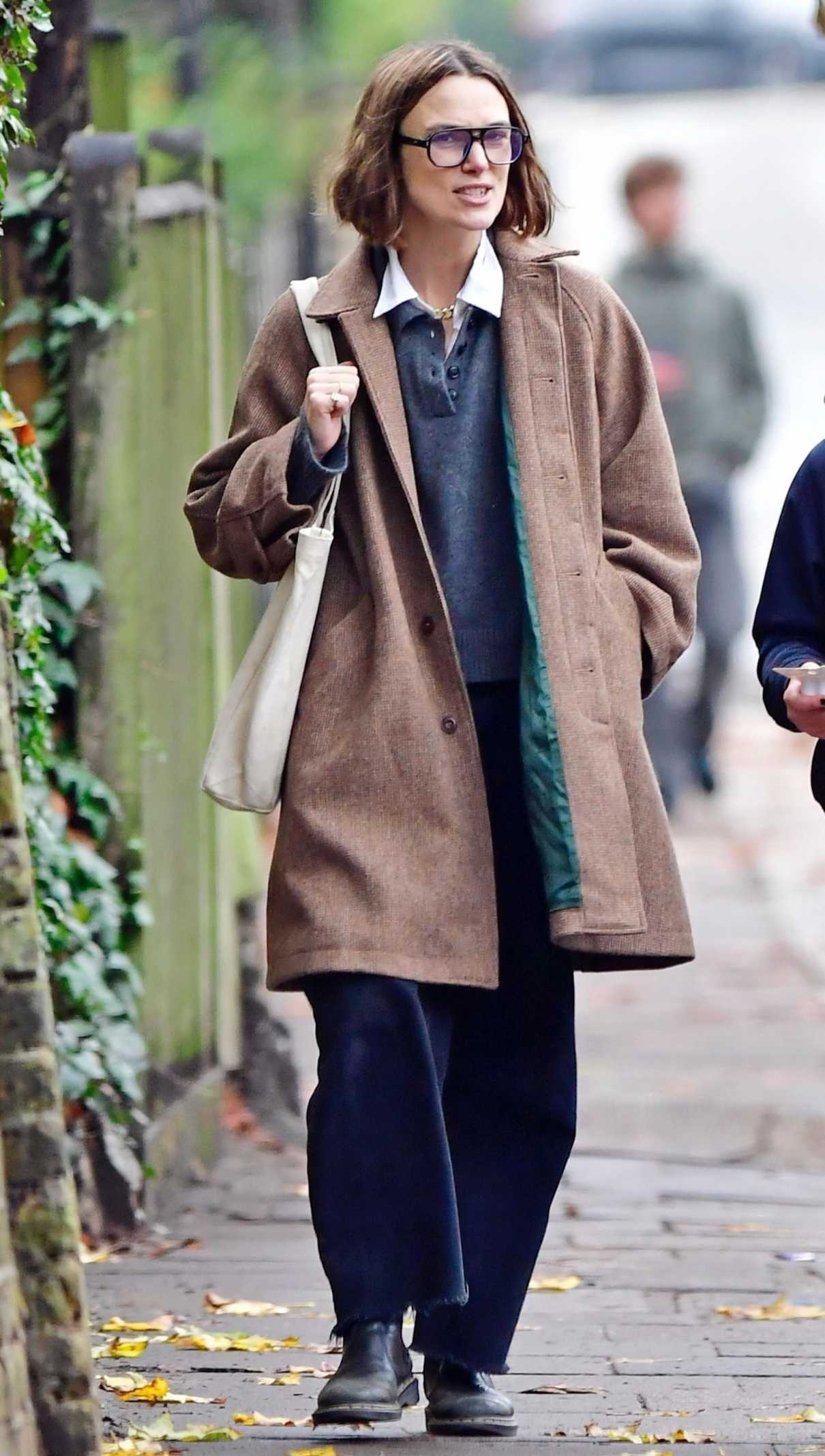 Keira Knightley in a Tan Coat