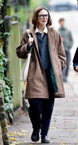 Keira Knightley in a Tan Coat