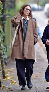 Keira Knightley in a Tan Coat