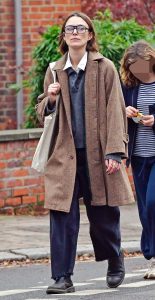 Keira Knightley in a Tan Coat