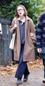 Keira Knightley in a Tan Coat