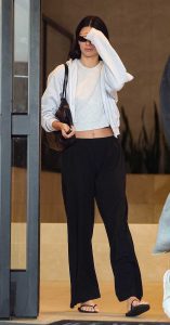 Kendall Jenner in a Black Sweatpants