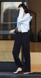 Kendall Jenner in a Black Sweatpants