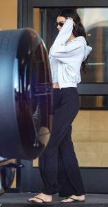 Kendall Jenner in a Black Sweatpants