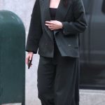 Kristen Stewart in a Black Pantsuit Out for Lunch at Gjelina Restaurant in New York 11/18/2025