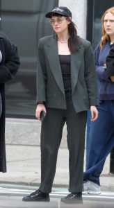 Kristen Stewart in a Black Pantsuit