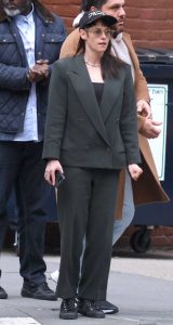 Kristen Stewart in a Black Pantsuit