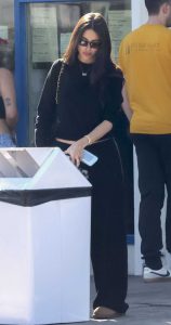 Madison Beer in a Black Sweatsuit