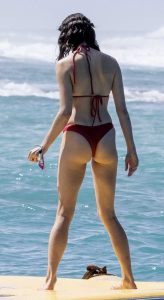 Margaret Qualley in a Red Bikini