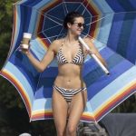 Nina Dobrev in a Striped Bikini Celebrates Thanksgiving on the Beach in Mexico 11/29/2025