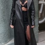 Olivia Holt in a Black Leather Coat Was Seen Outside Live with Kelly And Mark in New York City 11/11/2025