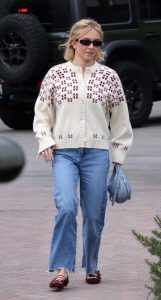 Sydney Sweeney in a White Cardigan