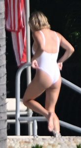 Sydney Sweeney in a White Swimsuit