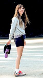 Alison Brie in a Black Spandex Shorts