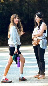 Alison Brie in a Black Spandex Shorts